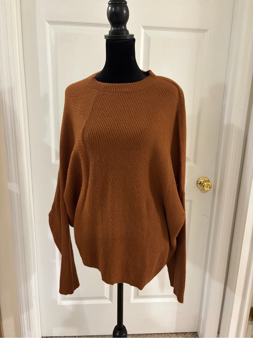 Kerisma Knit Pullover Sweater‎ Batwing Asymmetrical Dolman Brown Size S/M